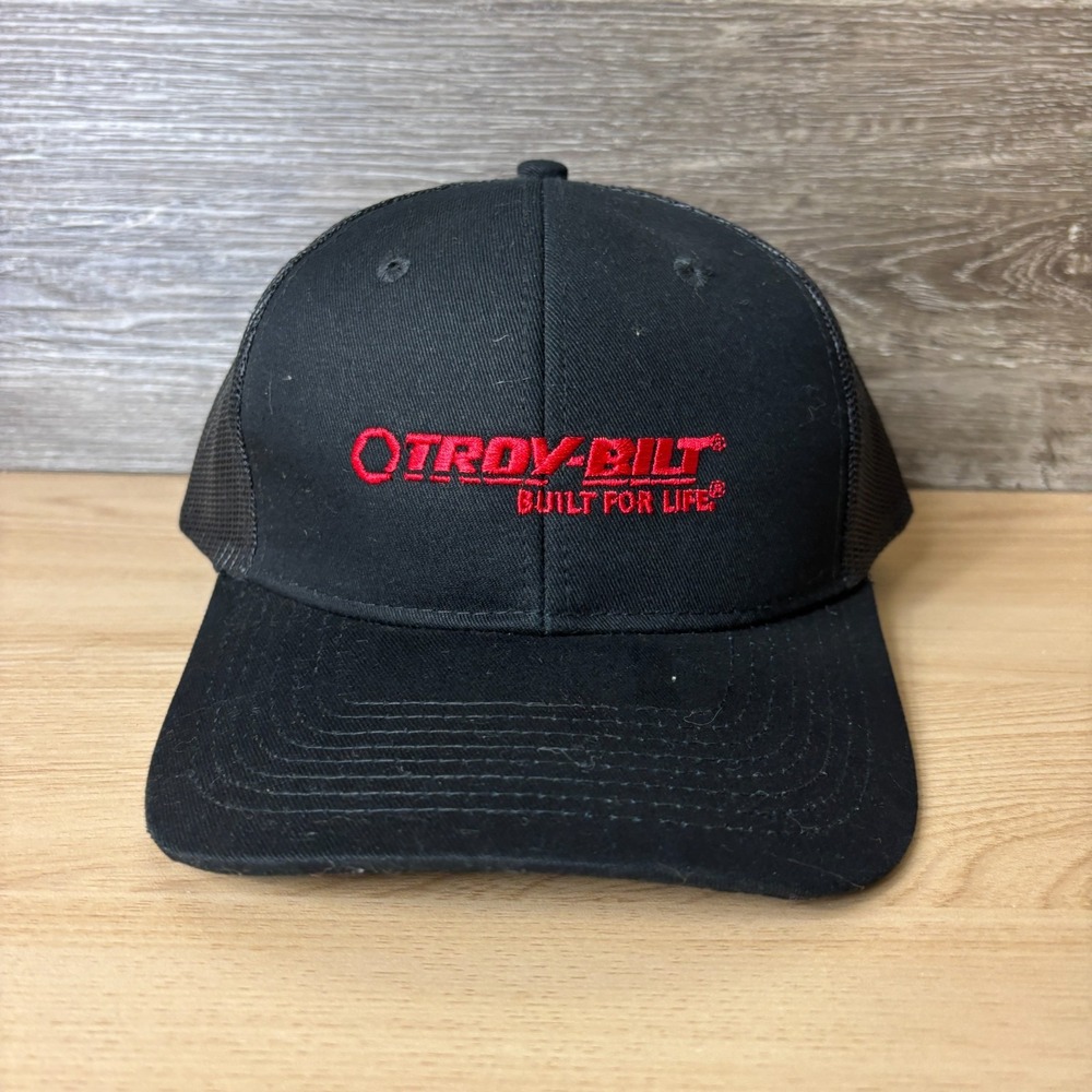 Troy Bilt Hat Cap Snap Back Black Red Mesh Trucker Outdoors Built For Life